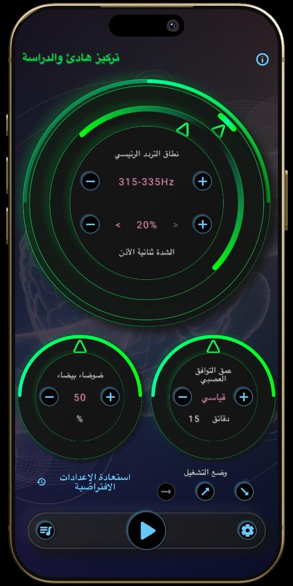 تطبيق نينيوروساوندز - الحالة الذهنية - بيتا منخفضة - تركيز هادئ والدراسة