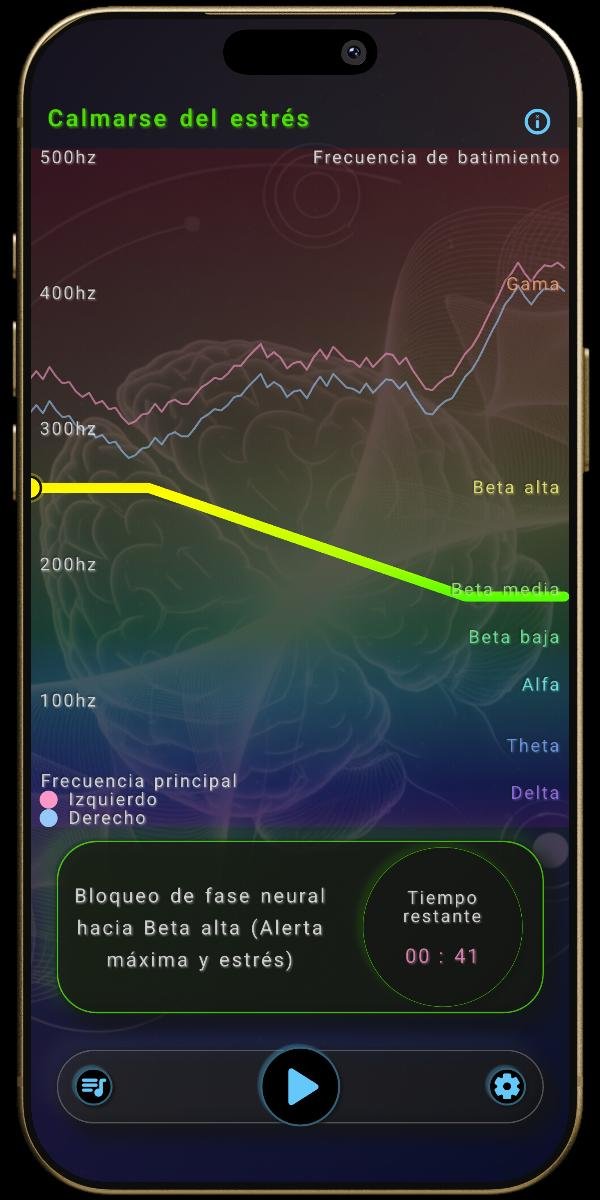 Aplicación NeuroSonidos - Preajuste mental - Calmarse del estrés