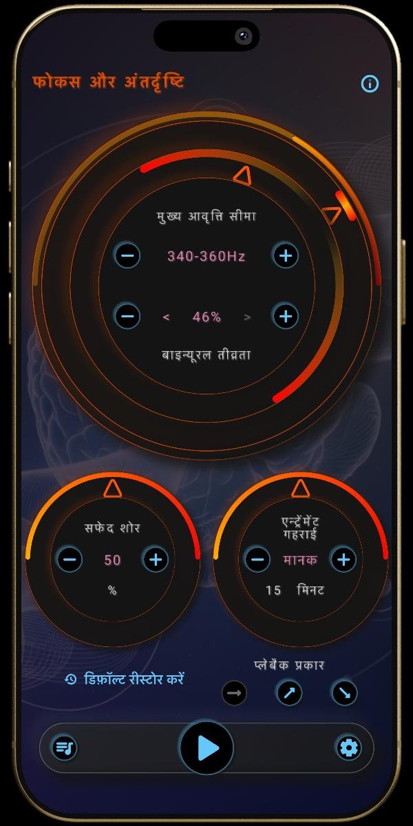 न्यूरोसाउंड्स ऐप - मानसिक अवस्था - गामा - फोकस और अंतर्दृष्टि