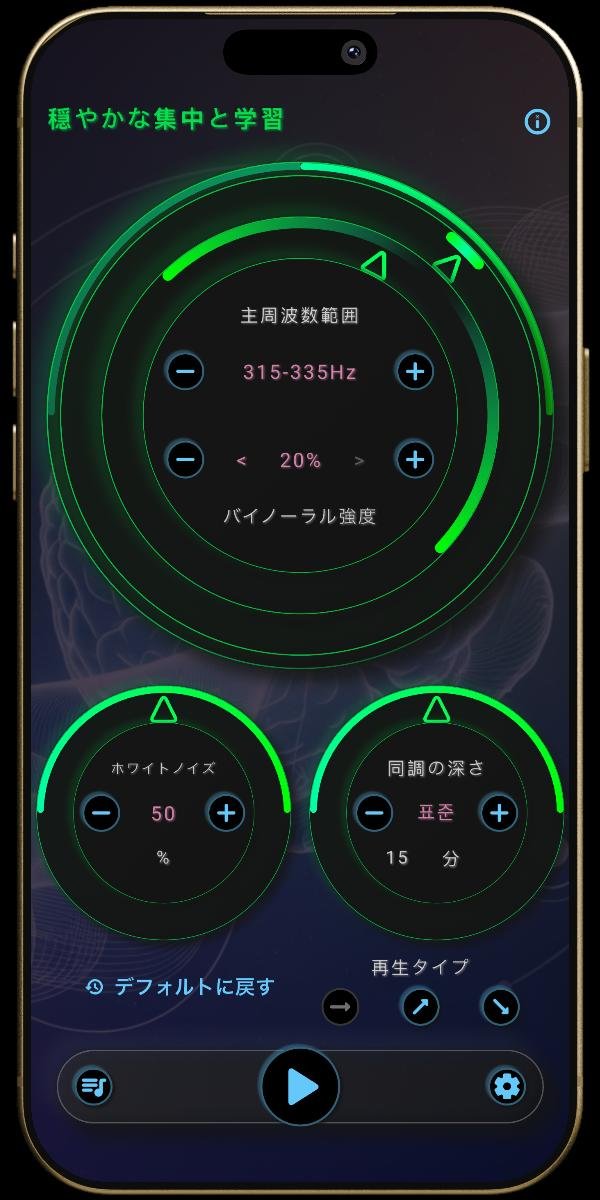 ニューロサウンド アプリ - 脳波・メンタル状態 - ローベータ - 穏やかな集中と学習