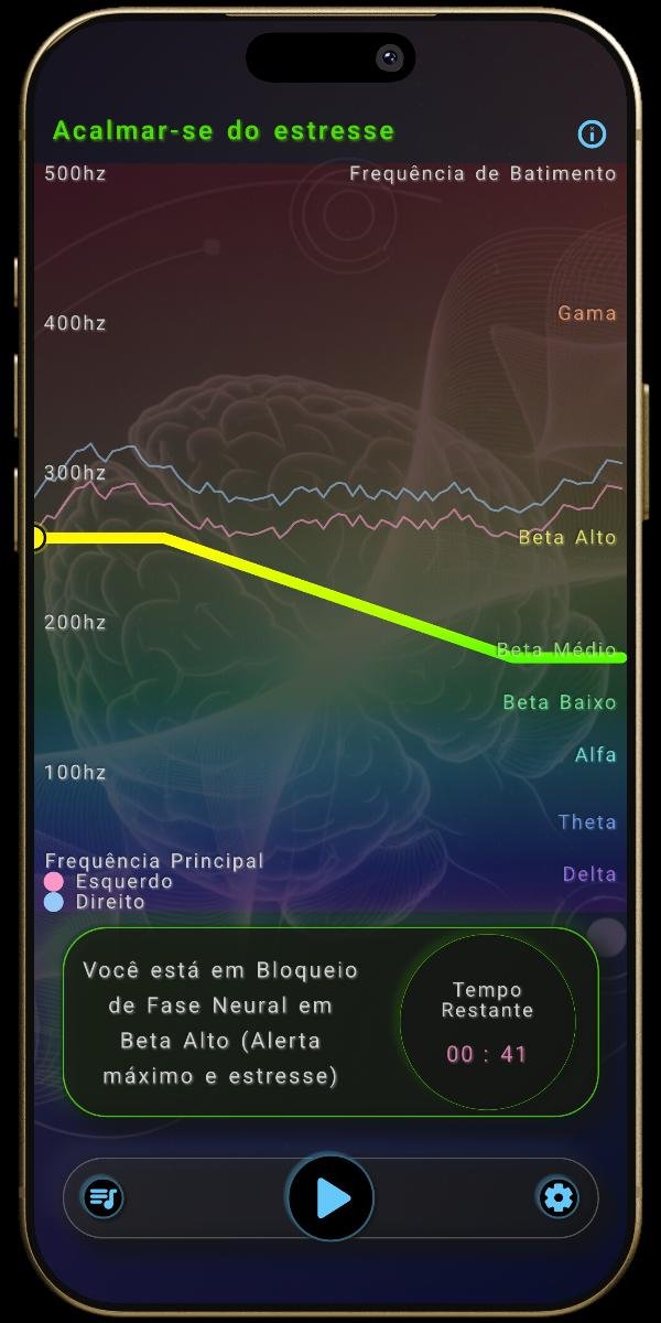 Aplicativo NeuroSons - Predefinição mental - Acalmar-se do estresse